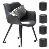 Set 4 buc. protectii anti-zgarieturi picioare scaun, diametru 19mm, culoare neagra, AVEX