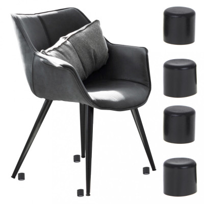 Set 4 buc. protectii anti-zgarieturi picioare scaun, diametru 19mm, culoare neagra AVX-KX5116 foto
