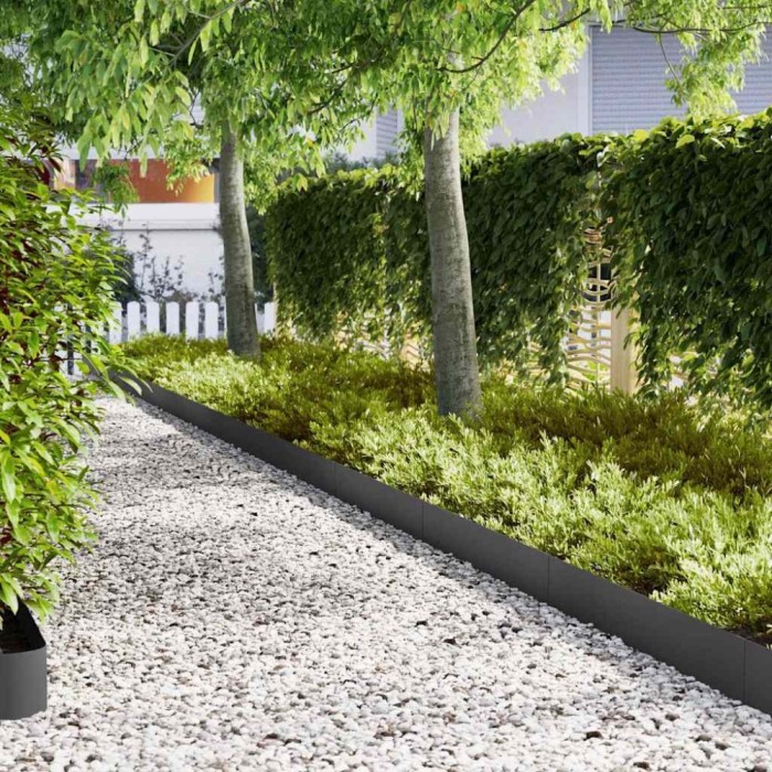 vidaXL Borduri de gazon 20 buc Negru 100 x 0.5 x 20 cm Oțel