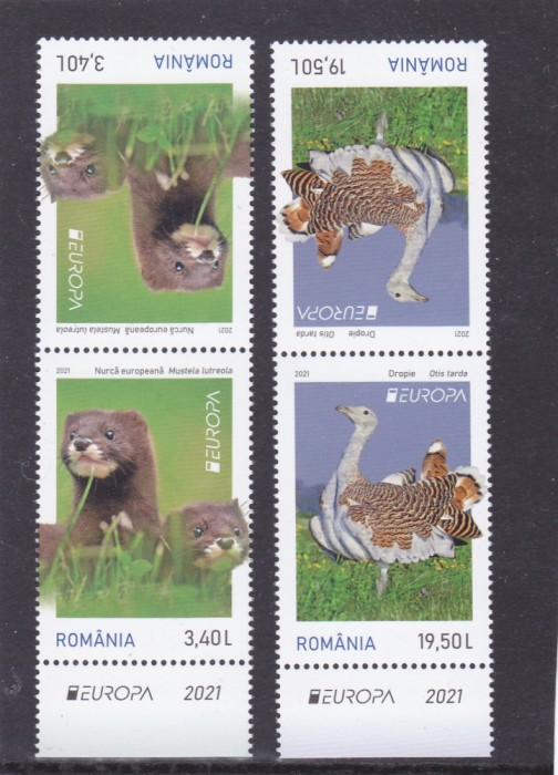 ROMANIA 2021-EUROPA 2021, SPECII PE CALE DE DISPARITIE, TETE BECHE 2,MNH-LP 2322