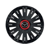 Cumpara ieftin Set 4 capace roti Negre Cu Inel Rosu Active R16 pentru gama auto Mazda, Autohelix MSA