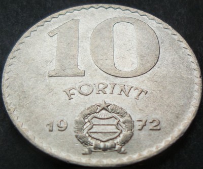 Moneda 10 FORINTI - RP UNGARA / UNGARIA, anul 1972 * cod 1501 foto