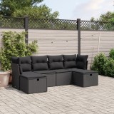 Cumpara ieftin Gossi set mobilier de gradina cu perne, 6 piese, negru, poliratan