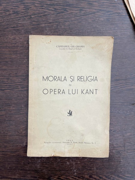 Capitanul Gh. Grama Morala si religia in opera lui Kant