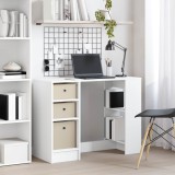 vidaXL Birou cu sertar cu raft Alb 100 x 40 x 75 cm Lemn compozit 8000452