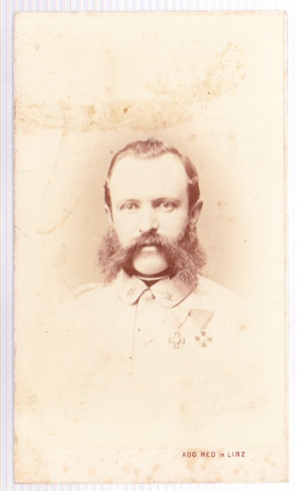 AMS @ - FOTOGRAFIE/CDV AUG. RED. LINZ, OFITER AUSTRIAC, decoratii, ordine