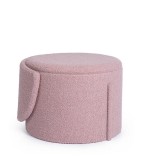 Cumpara ieftin Taburet cu spatiu depozitare textil roz buclat Anthea 58x54x64h