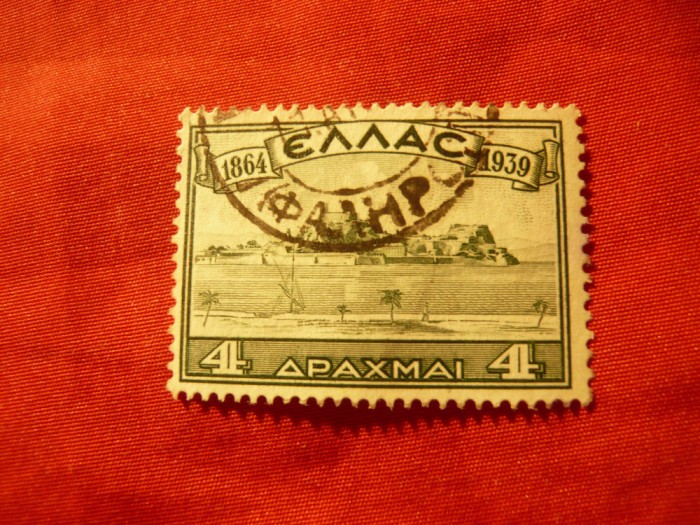 Timbru Grecia 1939 - Aviatie - 4dr. stampilat