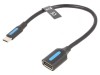 Cablu USB 2.0 A la C 0,15m negru, Vention