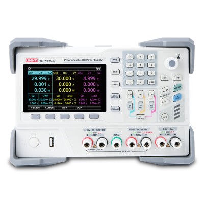 Sursa de alimentare, UNI-T, UDP3305S-E, LCD 4.3&amp;quot;, 4 canale, pentru aplicații de laborator, Interfata LCD interactiva foto
