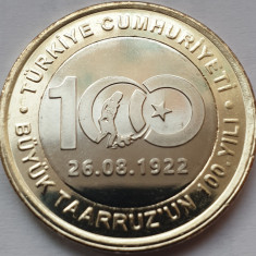 1 Lira 2022 Turcia, 100th Anniversary of the Great Offensive, unc