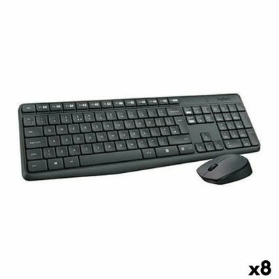 Tastatură și Mouse Logitech MK235 Negru Qwerty Spaniolă (8 Unități) foto