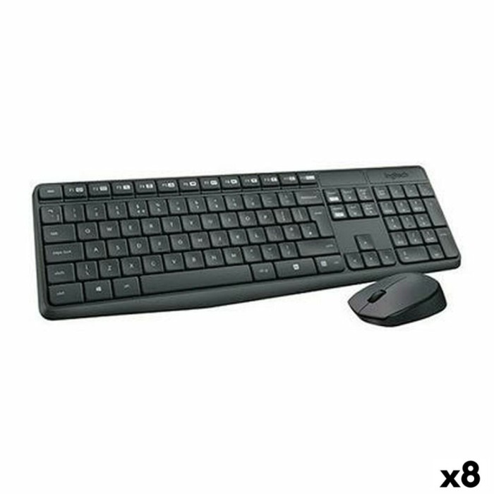 Tastatură și Mouse Logitech MK235 Negru Qwerty Spaniolă (8 Unități)