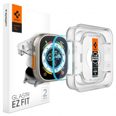 Set 2 Folii de protectie Spigen Glas.TR EZ FIT pentru Apple Watch Ultra 1/2 (49 mm) Transparent