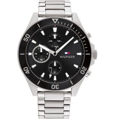 Tommy Hilfiger Larson Ceas Barbati 46mm Cronograf Baterie cu Brățară Din Metal Argintie 1791916