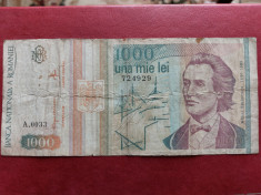 Bancnota 1.000 lei 1993,Romania. foto