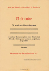 Anii 1940 diploma rara decernata la expozitiile filatelice Ziua Marcii din Sibiu foto