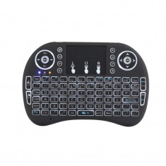 Tastatura Wireless iluminata cu touchpad, 2.4GHz