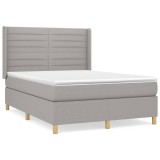 Cumpara ieftin Pat continental, gri deschis, 140x200 cm, material textil