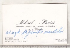 bnk div Carte de vizita cu felicitare olografa - Mihail Ilovici - scriitor
