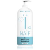 Naif Baby &amp; Kids 2-in-1 gel si sampon pentru bebelusi fara parfum 500 ml