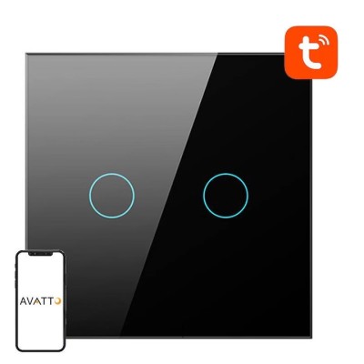 Intrerupator touch, LZTS02-EU-B2, Avatto, 10 A, Negru foto