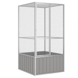 Colivie pentru pasari gri 111x107x211,5 cm otel galvanizat GartenMobel Dekor, vidaXL