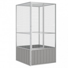 Colivie pentru pasari gri 111x107x211,5 cm otel galvanizat GartenMobel Dekor