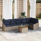 vidaXL Set de canapele pentru grădină 7 pcs Gri și albastru marin 3356512