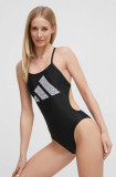 Cumpara ieftin Adidas Performance costum de baie dintr-o bucată 3 Bar Logo Print culoarea negru, cupă moale HR4368