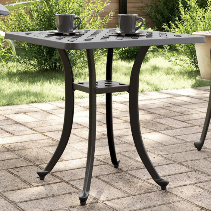 Gossi masa de gradina, negru, 53x53x53 cm, aluminiu turnat