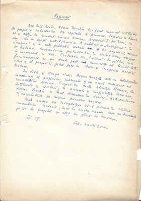 A3549N Alexandru Andrițoiu, act scris și semnat olograf, 1959 foto