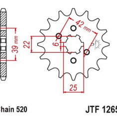 Pinion fata 15 dinti pas lant 520 – Can-Am DS 250 (06-15) - E-Ton VXL 250 Vector (06-13) - TGB Blade 250-325 (07-14)