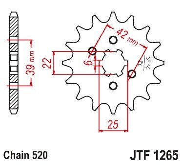 Pinion fata 15 dinti pas lant 520 &ndash; Can-Am DS 250 (06-15) - E-Ton VXL 250 Vector (06-13) - TGB Blade 250-325 (07-14)