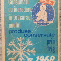 Calendar 1968, reclama Antrefrig