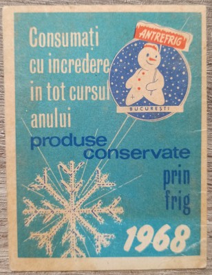 Calendar 1968, reclama Antrefrig foto
