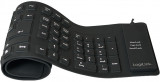 Tastatura flexibila impermeabila din silicon Logilink ID0019A USB + PS2 , negru