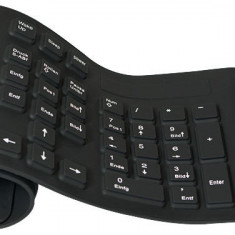 Tastatura flexibila impermeabila din silicon Logilink ID0019A USB + PS2 , negru