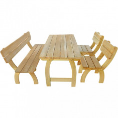 Set mobilier de exterior, 4 piese, lemn de pin tratat