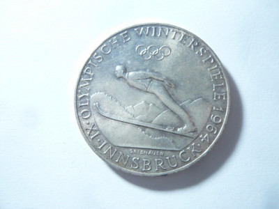 Moneda 50 schillingi Austria 1964 argint , cal. UNC Olimpiada Innsbruck foto