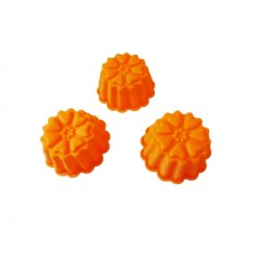 Forma silicon pentru briose, 3 cavitati, Portocaliu, 9 cm, 332COF