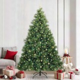 VidaXL Brad de Crăciun artificial cu 300 LED Verde 240 cm PE și PVC 3397813