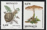 Monaco 2002 - Flora , Ciuperci , Flori , serie 2 valori dantelate , MNH Mi.2631-2632