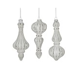 Cumpara ieftin Set 6 globuri din sticla Antique White 6 cm x 17 cm, Inart