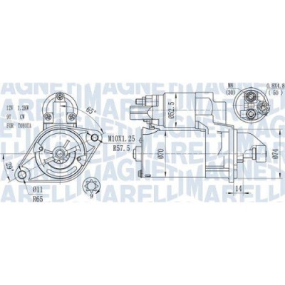 Electromotor Toyota Auris (E15), Avensis Estate (T27), Corolla Sedan (E15), RAV4 3 (A3), Verso (R2), Yaris (P9), 1.6, 1.8, 1.2, 2.0, 1.3 VVT-i, MAGNE foto