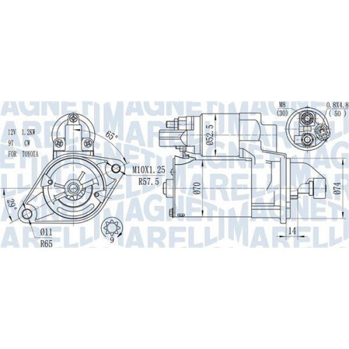Electromotor Toyota Auris (E15), Avensis Estate (T27), Corolla Sedan (E15), RAV4 3 (A3), Verso (R2), Yaris (P9), 1.6, 1.8, 1.2, 2.0, 1.3 VVT-i, MAGNE
