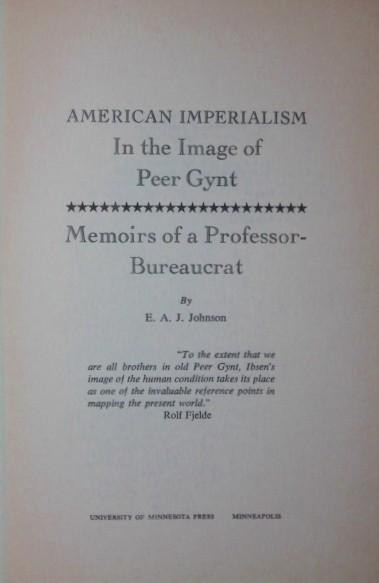 AMERICAN IMPERIALISM IN THE IMAGE OF PEER GYNT