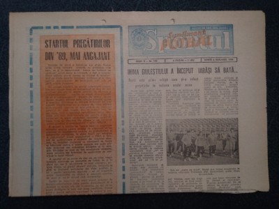 ZIARUL SPORTUL SUPLIMENT FOTBAL 6 IANUARIE 1989 foto