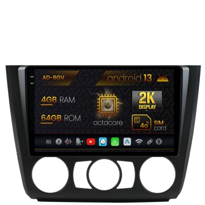 Navigatie BMW Seria 1 E87 (2007-2011), Clima Manuala, Android 13, V-Octacore 4GB RAM + 64GB ROM, 9.5 Inch - AD-BGV9004+AD-BGRKIT398 foto