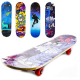 Placa skateboard din lemn, pentru copii, model multicolor, 60 x 15 cm